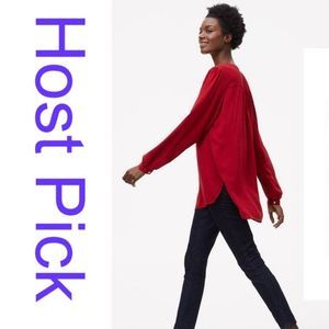 NEW LOFT Red High Low Tunic Top Size S